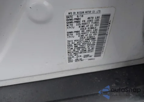 2016 Nissan Rogue S z USA, uszkodzony, nr VIN JN8AT2MV2GW145341